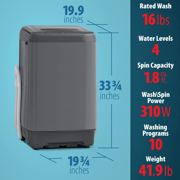 DecoHome Portable Washing Machine, 16lb Capacity