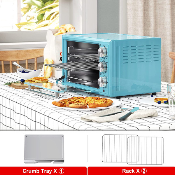Galanz Large Convection Toaster Oven, Retro Blue